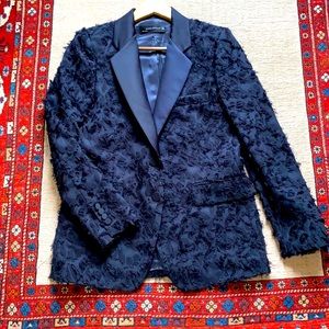 Zara Woman black fringy lace jacket, size M